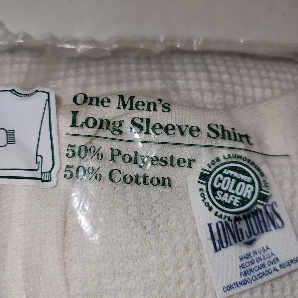 New Vintage J.E. Morgan Original Long Johns Thermal Long Sleeve Shirt Size Large